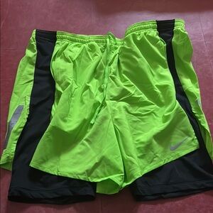 Nike Green and Black Athletic Shorts Lightweight Performance